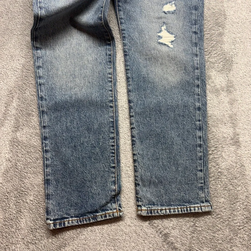 NWT‎ Gap Girlfriend Jeans Kids Size 12 Blue Distressed Adjustable WaistV